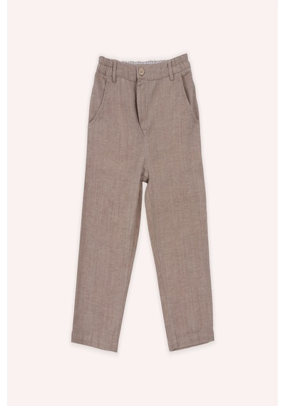 Panço Erkek Çocuk Beli Lastikli Pantolon Kahve