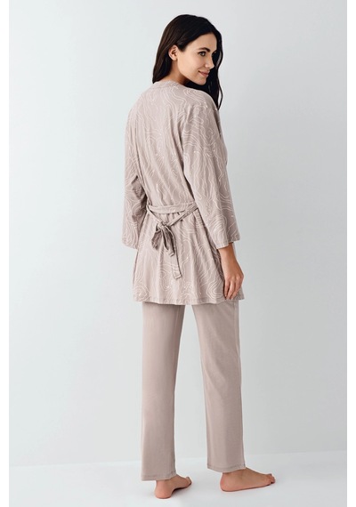 Pierre Cardin 9099-s 3'lü Pijama Takımı VİZON