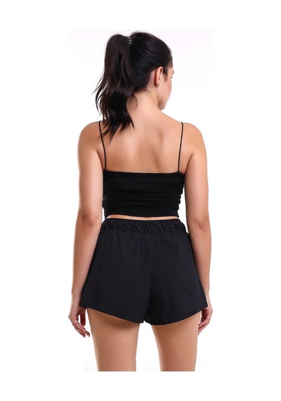 Winmoda34 Kadın Spor Şortlu Tenis Eteği Siyah
