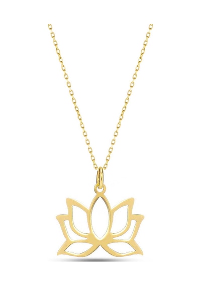 Moom Mücevherat Kadın 14 Ayar Altın Lotus Çiçeği Kolye