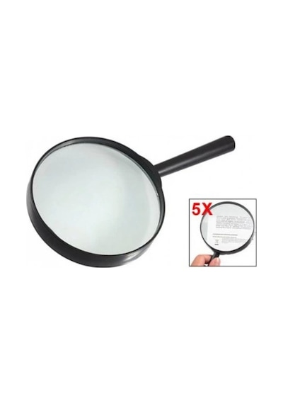 Nikula-plastik Siyah Yuvarlak Kolu 100mm Dia Büyüteç 5x Büyüteç Lisinya