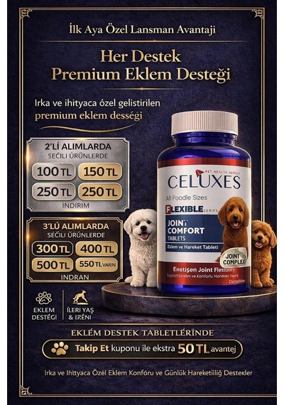 Flexible Premium Eklem Desteği Köpek Tablet 75 Adet - Poodle