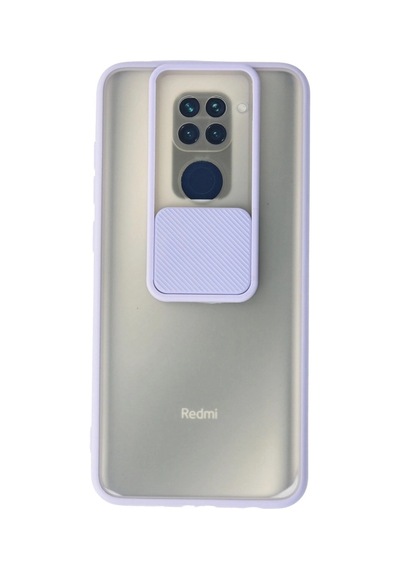 Xiaomi Redmi Note 9 Kılıf Palm Buzlu Kamera Sürgülü Silikon - Lila Düz Renkli