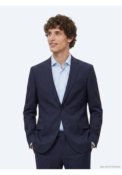Kip Lacivert Mikro Regular Fit %100 Yün Takım Elbise