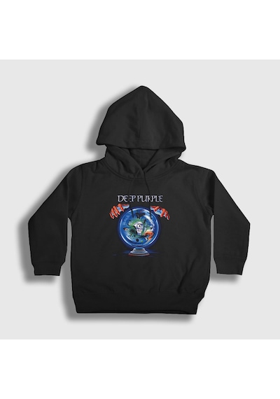 Presmono Unisex Çocuk Slaves And Masters Deep Purple Kapüşonlu Sweatshirt Siyah