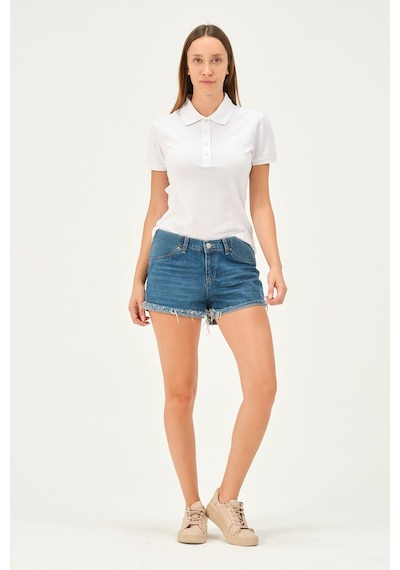 Msw Kadın Beyaz Regular Fit Polo Yaka T-shirt Beyaz
