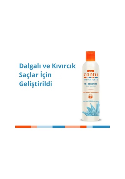 Cantu Weightless Ağırlaştırmayan 15+ Etki Günlük Durulanmayan Saç Bakım Kremi 236 ML