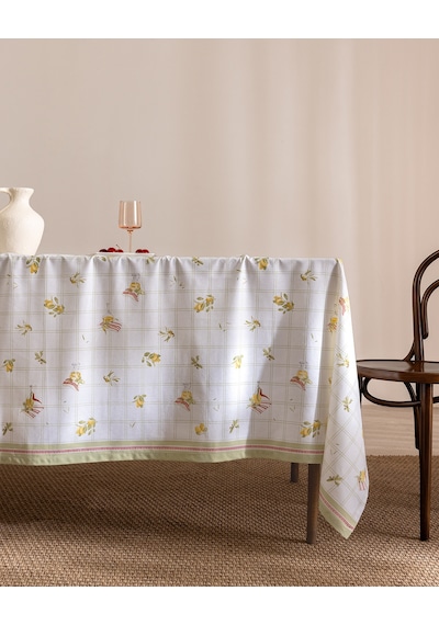 Madame Coco Aurox %100 Pamuk Masa Örtüsü - Sarı - 160x200 Cm 8684427310106 Çok Renkli