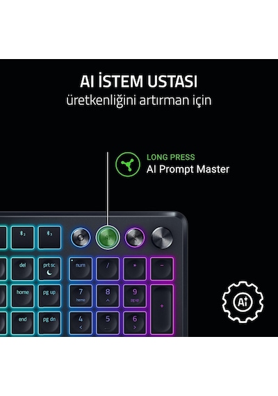 Razer Pro Type Ergo - Kablosuz Ikiye Ayrılabilir Ergonomik Rgb Kl