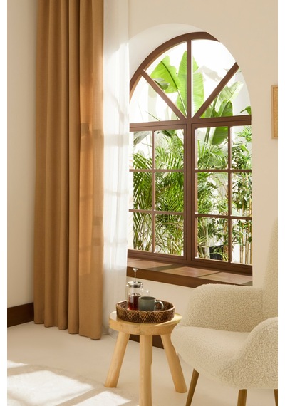 Kaşmir Home Perla Keten Fon Perde Bej 150x270 Cm Bej