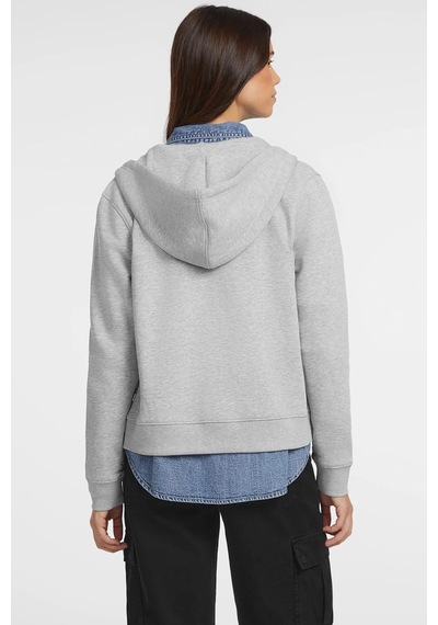 Guess Kadın Gj Mini Yama Fermuarlı Sweatshirt - Gri Gri