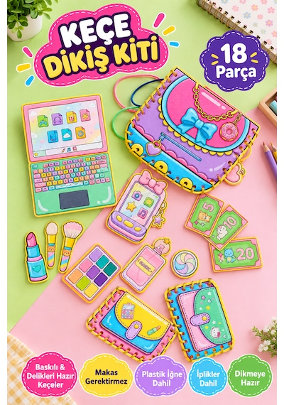 Keçe Dikiş Seti- Çanta Dikiş Kiti