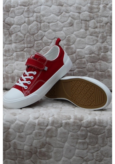 Vicco 346.f24y.141-11 Lee Kırmızı Keten Sneaker Unisex Çocuk Ayakkabı 001