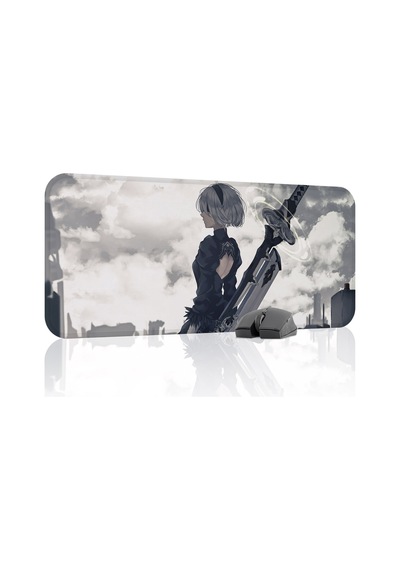 Nier: Automata Kaymaz Dikişli Kauçuk Oyuncu Mousepad V1 - 70x30 Xl Gaming Mouse Pad Fare Altlığı