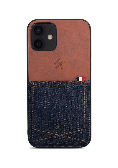 Kajsa Apple Uyumlu iPhone 12 Pro Kılıf Cep Tasarımlı Kajsa Denim Kapak ZORE-216622