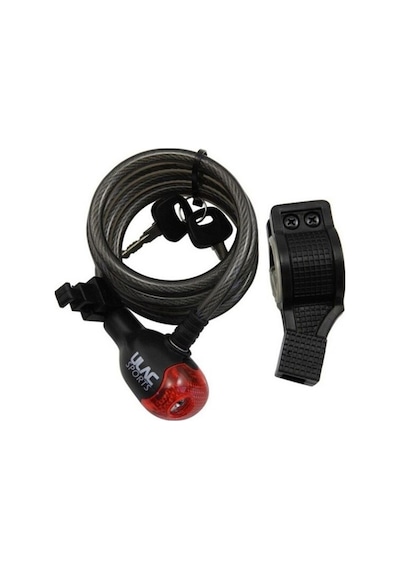 Ulac Pulsar Neo Flash Anahtarlı Sipral Kilit Işıklı (1500mm/8mm) Siyah