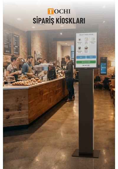 27 İnç Fhd Dokunmatik Ayaklı Self Servis Ödeme Ve Sipariş Kiosku Android 11