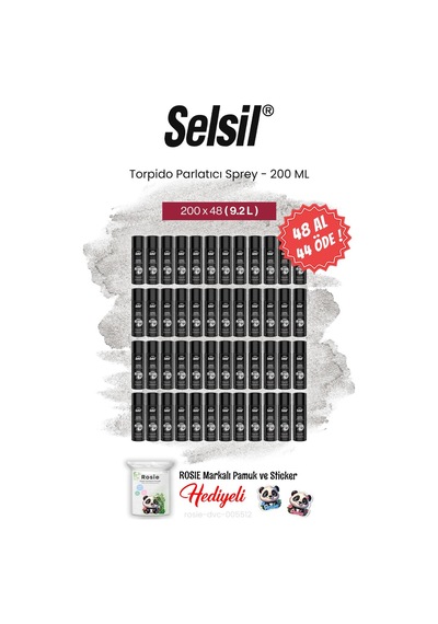 Selsil 48 Al 44 Öde 200 Ml, Torpido Parlatıcı Sprey Ve Rosie Pamuk 1 adet