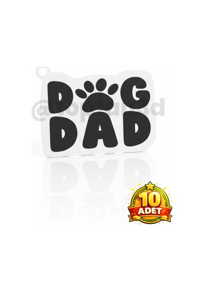 10 Adet Dog Dad Anahtarlık Hediyelik, 3d Köpek Sahiplerine Özel Anahtarlık