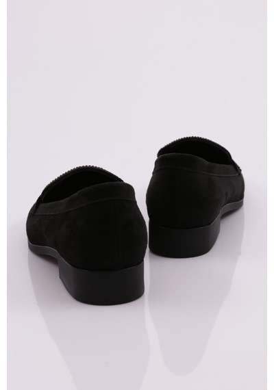 Dgn 3353 Kadin Loafer Ayakkabi Siyah Süet