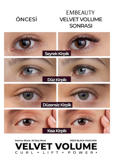 Embeauty Ultra Siyah Dolgunlaştırıcı Maskara Hacim Ve Uzunluk Etkili Siyah