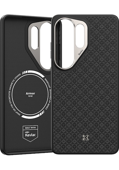 Galaxy Uyumlu S26 Ultra Uyumlu Kılıf M-safe Özellikli Benks Armorpro Armorgrid Serisi Kevlar Kapak Siyah Siyah