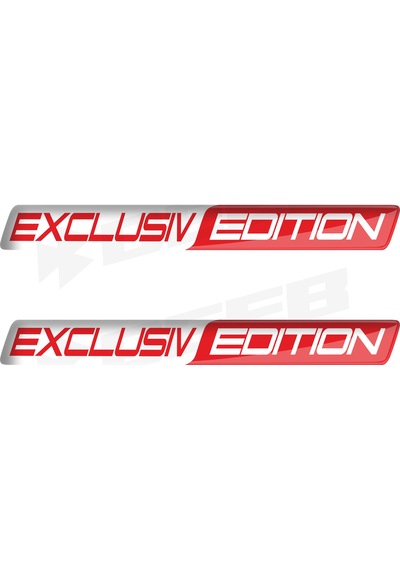 Exclusiv Edition Long 3 Boyutlu Damla Sticker Kırmızı