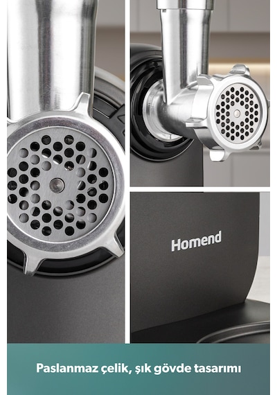 Homend Meatbox 3101H 1200 W Paslanmaz Çelik Kıyma Makinesi