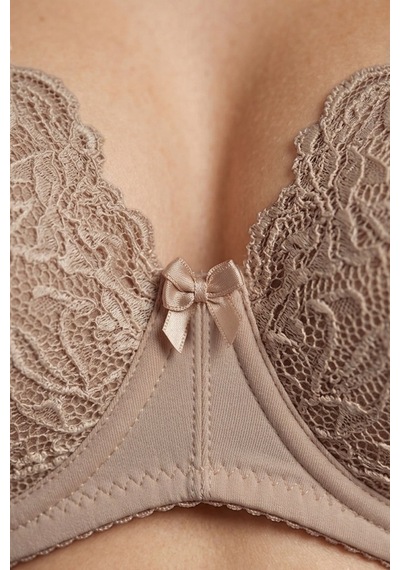 Cottonill Bra - Elora Kahverengi Büyük Beden Dantelli Balenli Minimizer Ayarlanabilir Askılı Kadın Sütyen Cottonill Bra - Elora Kahverengi Büyük Beden Dantelli Balenli Minimizer Ayarlanabilir Askılı Kadın Sütyen