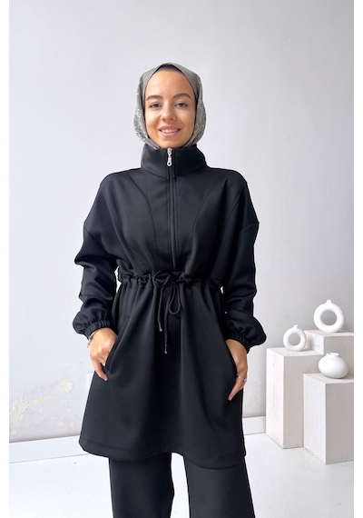Kahijab Tasarım Yaka Scuba Takım - Siyah