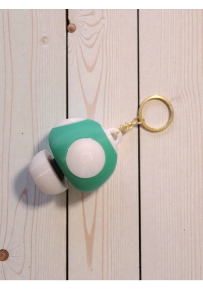 Mantar Anahtarlık Clicker Basmalı Beyaz - Yeşil