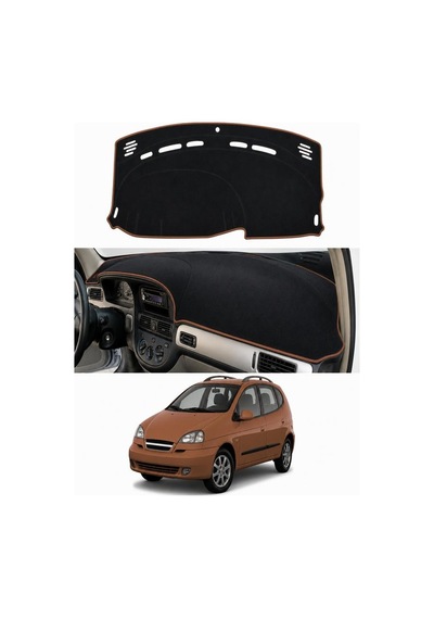 Chevrolet - Rezzo 2000-2011 Uyumlu Torpido Koruma Kılıfı - Kahverengi Şeritli
