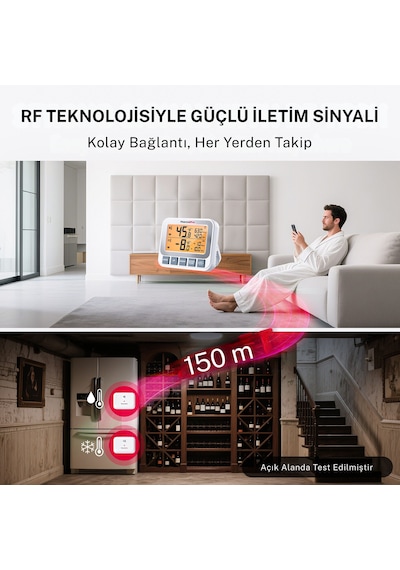 Thermopro Tp210 150m Sensörlü Derin Dondurucu Buzdolabı Max/min Sıcaklık Ölçer Termometre