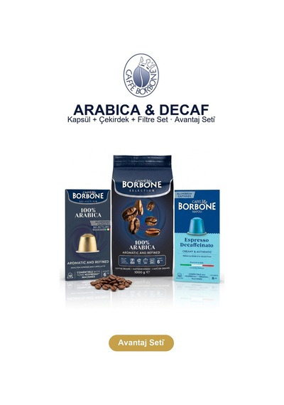 Caffe Borbone Arabica Ve Decaf Kapsül Çekirdek Filtre Set - Nespresso Uyumlu, 3 Yöntem Tek Pakette Diğer
