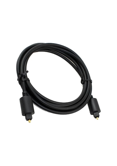 Fiber Optik Ses Kablosu Siyah, Ses Çubuğu, Stereo Sistem, Ev Sineması, Konsol Bağlamak İçin Ses Kablosu, - 2 Metre