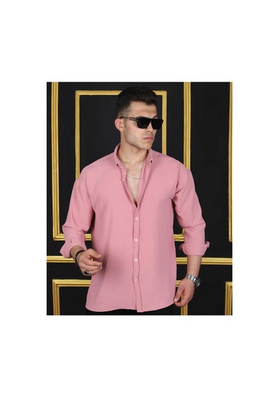 Mcz Giyim Pembe Renk Aerobin Kumaş Oversize Erkek Gömlek