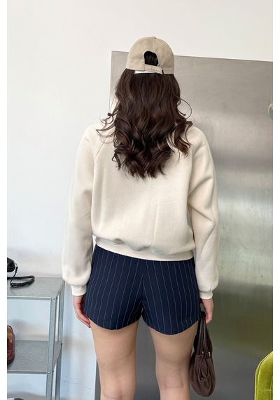 Jee Lee Kadın Bisiklet Yaka Leopar Nakışlı Sweatshirt Taş - 27k 2712