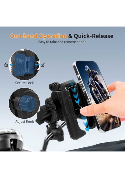 Mechrıg 9-16 Mm Boru Çapı Uyumlu Motosiklet Dikiz Aynası Telefon