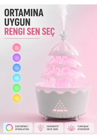 Mey İthalat Dekoratif Şans Ağacı Ultrasonik Nemlendirici Rgb Gece Lambalı Aroma Difüzörü