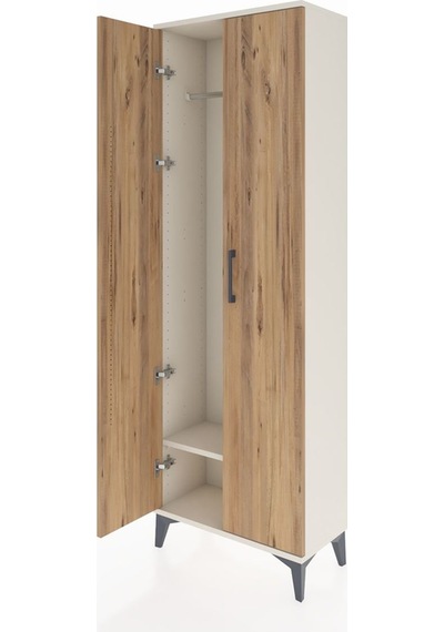 Arges Dolap Tek Raflı 2 Kapaklı Tek Askılı 60x30x182 Aytaşı-çam Aytaşı
