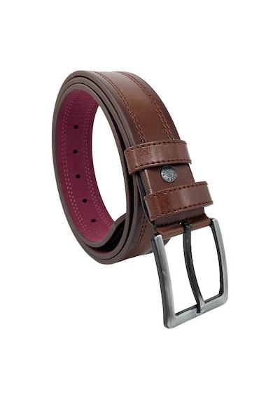 Süzer Deri 4 Cm.lik Spor Suni Deri Çift Dikişli Model Erkek Kemer Kahverengi Kahverengi
