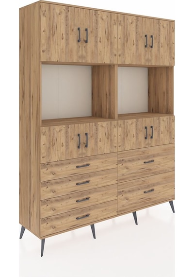 Hyperion Gardrop 8 Raflı 6 Çekmeceli 8 Kapaklı 176x44x221 Çam-çam Beyaz Hyperion Gardrop 8 Raflı 6 Çekmeceli 8 Kapaklı 176x44x221 Çam-çam Beyaz