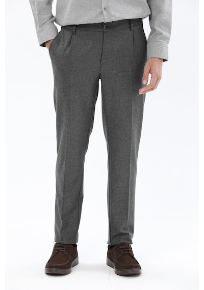 Finesuits Erkek Desenli Klasik Pantolon 2422105005.pvycs Gri