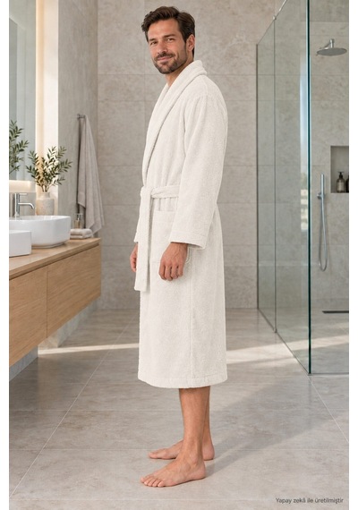 Özdilek Kadın/erkek Unisex Pamuklu Bornoz L - İnci