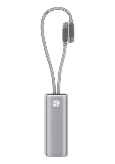 Ttec Recharger Pro Tft 10.000mah Pd 35w Usb-c Ve Lightning Dahili Kablolu Taşınabilir Hızlı Şarj Aleti / Powerbank 2bb279 Gri