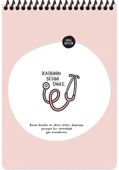 Keskin Hisli Şeyler Kalbinin Sesini Dinle A5 80yp. Çiz. Üstten Spr. Kar. Kap. Not Defter 500572-99 Diğer