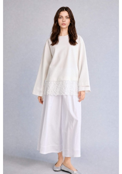 Defacto Loose Fıt Uzun Kollu Ecru Tunik H4443ax26sper105 Ekru-er105