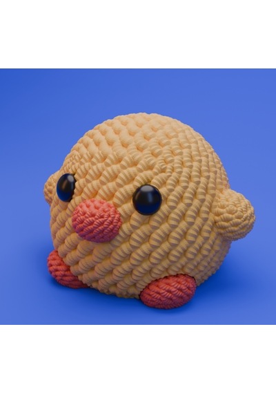Sevimli Örgü Civciv 3d Figür - Amigurumi Tarzı Kuş - Çocuk Odası Dekoru - Hediye Stl