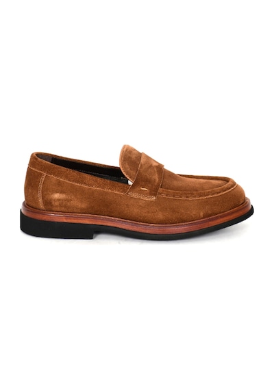 Tuna Hakiki Süet Deri Kahverengi Loafer Erkek Ayakkabı 39-44 No - 3524 Kahverengi
