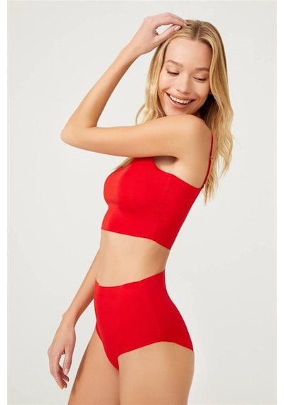 Cottonhill Yüksek Bel Basic Lazer Kesim Bikini Külot 7'Li Paket-Çok Renkli-M Çok Renkli